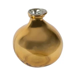 Vase en verre recyclé sablé doré d16cm - Gali