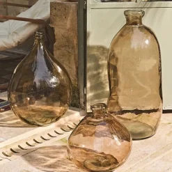 Vase en verre recyclé sablé sable d34xh73cm - Simplicity