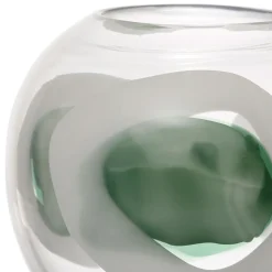 Vase en verre vert d19xh17cm - Eucalyptus