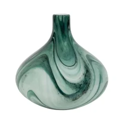 Vase en verre vert et blanc h22cm - Silicio