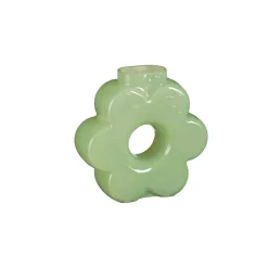 Vase fleur en verre vert menthe
