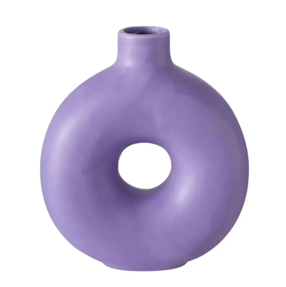 Vase lanyo lilas h20cm en gres