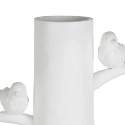 Vase moineau en résine blanc h35.5cm