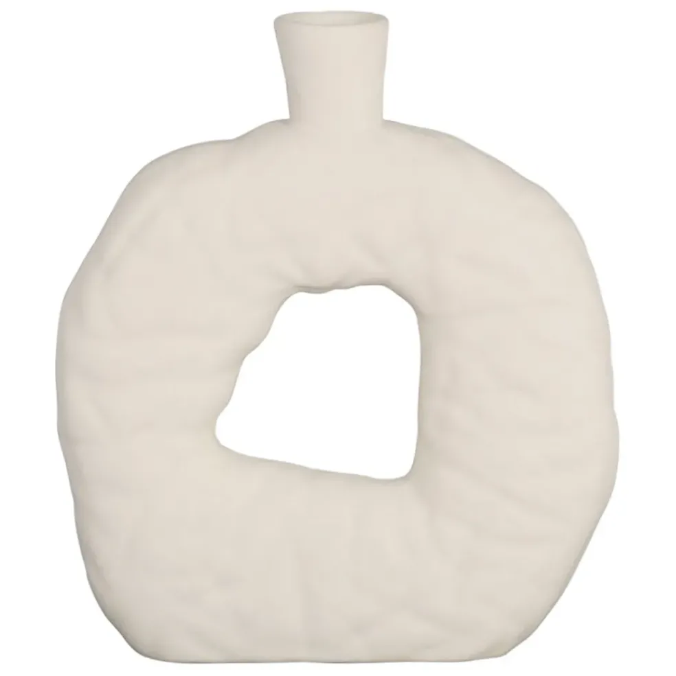 Vase organique en grès beige h25cm - Greeka