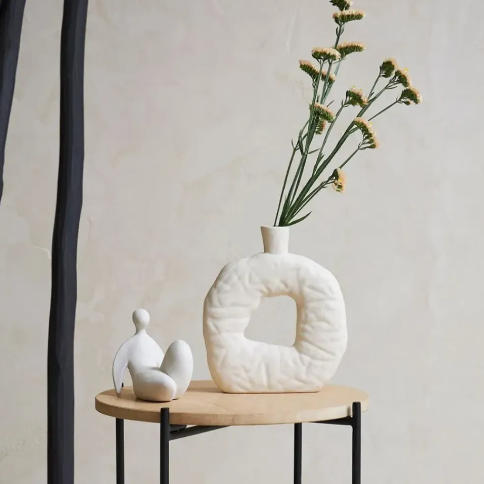 Vase organique en grès beige h25cm - Greeka