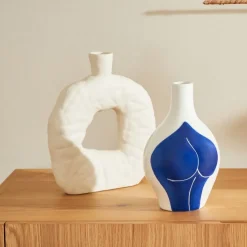 Vase organique en grès beige h25cm - Greeka