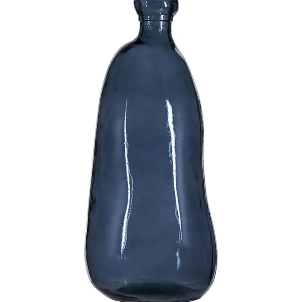 Vase organique en verre recyclé bleu d34xh73cm - Simplicity