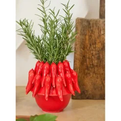 Vase Piment en dolomite rouge h18cm