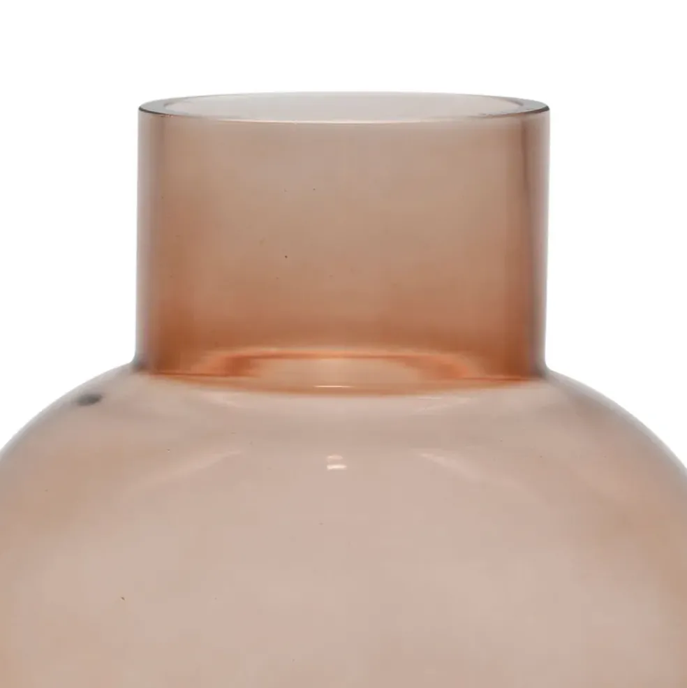 Vase rond brun en verre - madeira