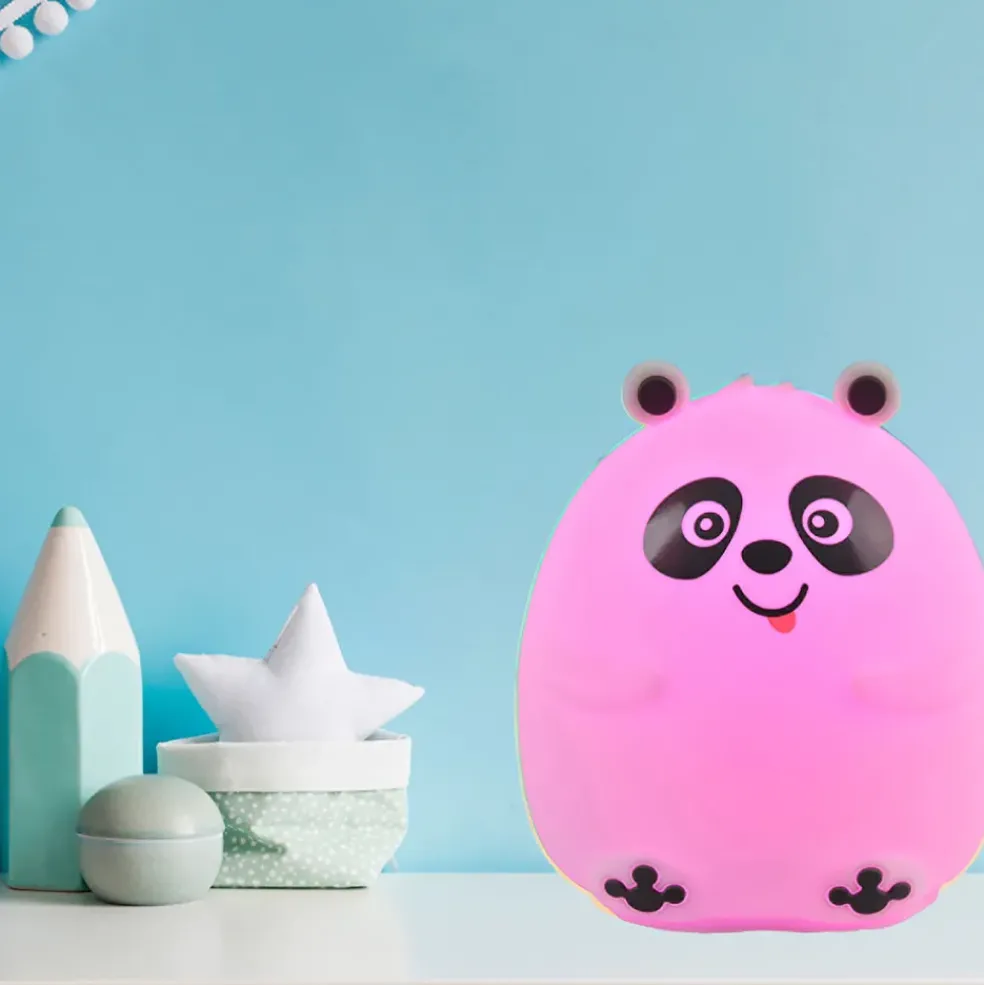 Veilleuse lumineuse led panda en abs blanc h12cm