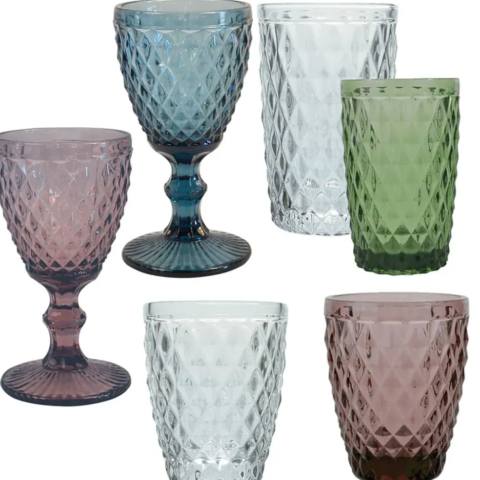 Verre à pied 20cl bleu - Diamond