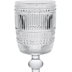 Verre à pied en verre transparent 30cl - strie