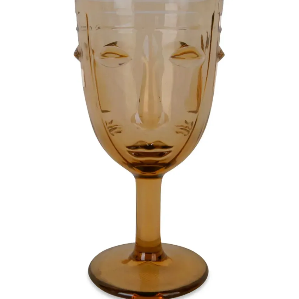 Verre à pied visage ambre