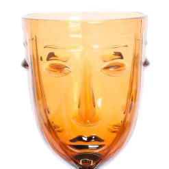 Verre à pied visage ambre