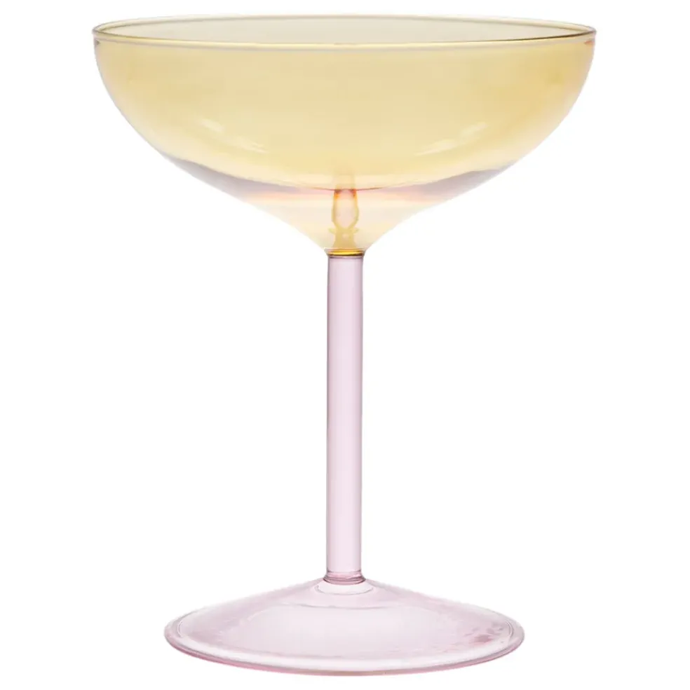 Verre a pied en verre borosilicate jaune clair 25cl - Funny