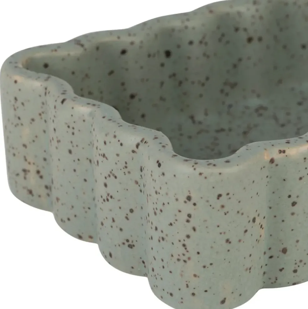 Vide poche en grès sauge moucheté 18x10cm - Aurore