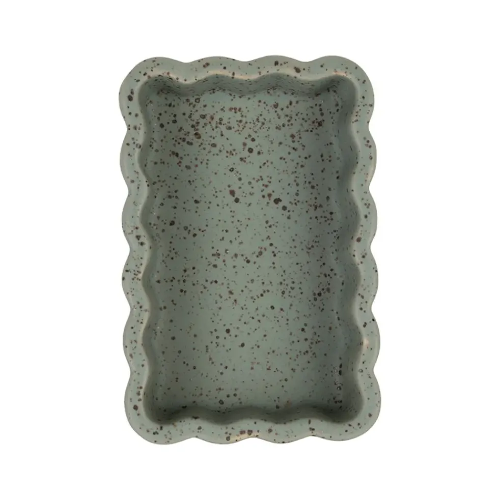 Vide poche en grès sauge moucheté 14x10cm - Aurore