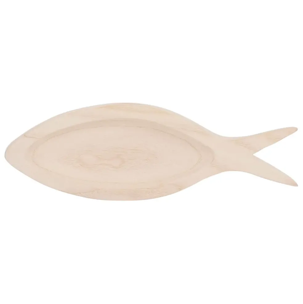 Vide poche poisson en paulownia naturel 46x16cm - Boende