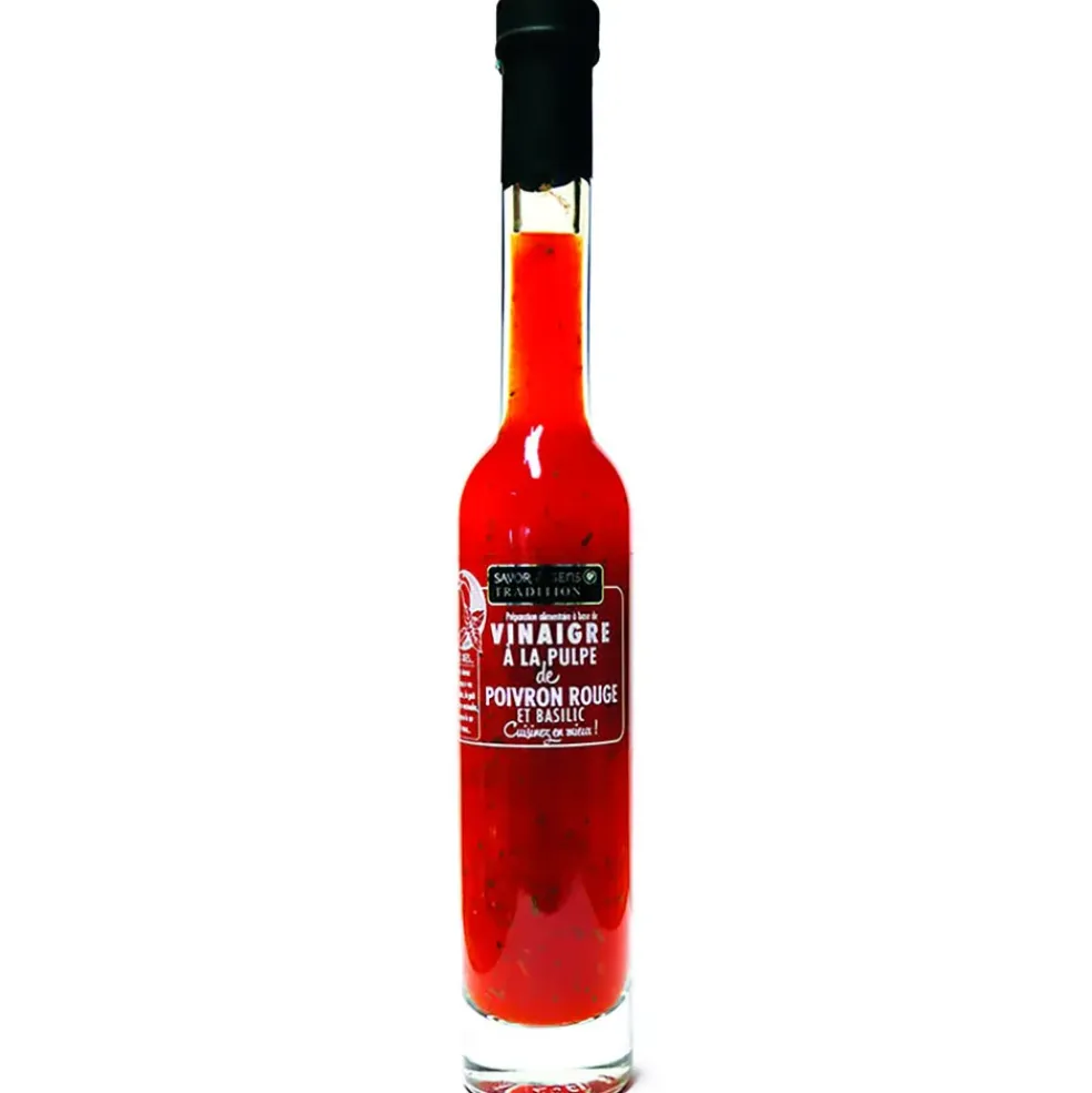 Vinaigre de cidre pulpe de poivrons rouges & basilic 20cl