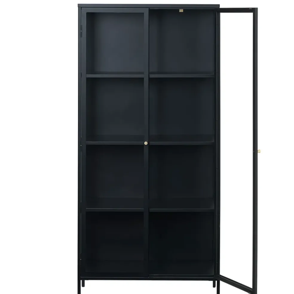 Vitrine en métal 4 étagères h190cm - carmel
